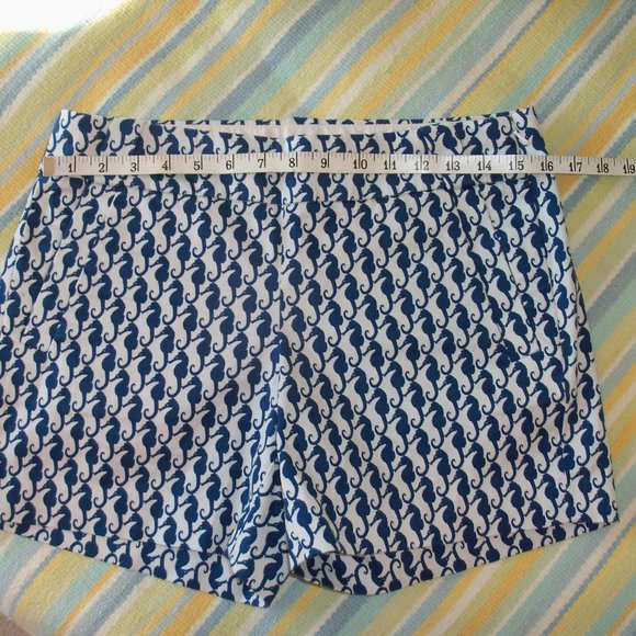 J.Crew Factory White/ Blue Seahorse Chino Shorts 2 - Picture 5 of 10